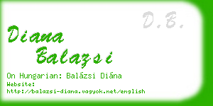 diana balazsi business card