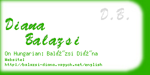 diana balazsi business card